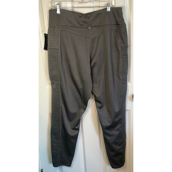 NWT Tahari Sport Gray High Waisted Leggings Zip Pockets Athleisure - Size 3X - Picture 8 of 8